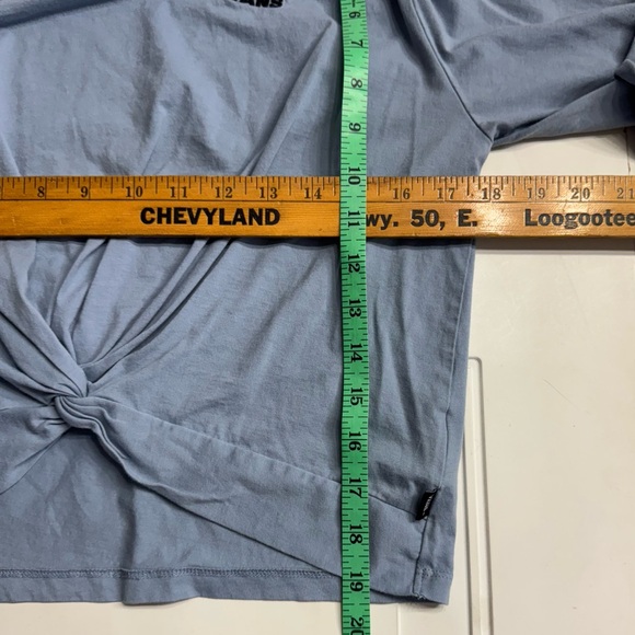 Vans Womens Light Blue Vista Knotty Tie Twist Long Sleeve Tee T Shirt Size Small - Picture 3 of 4
